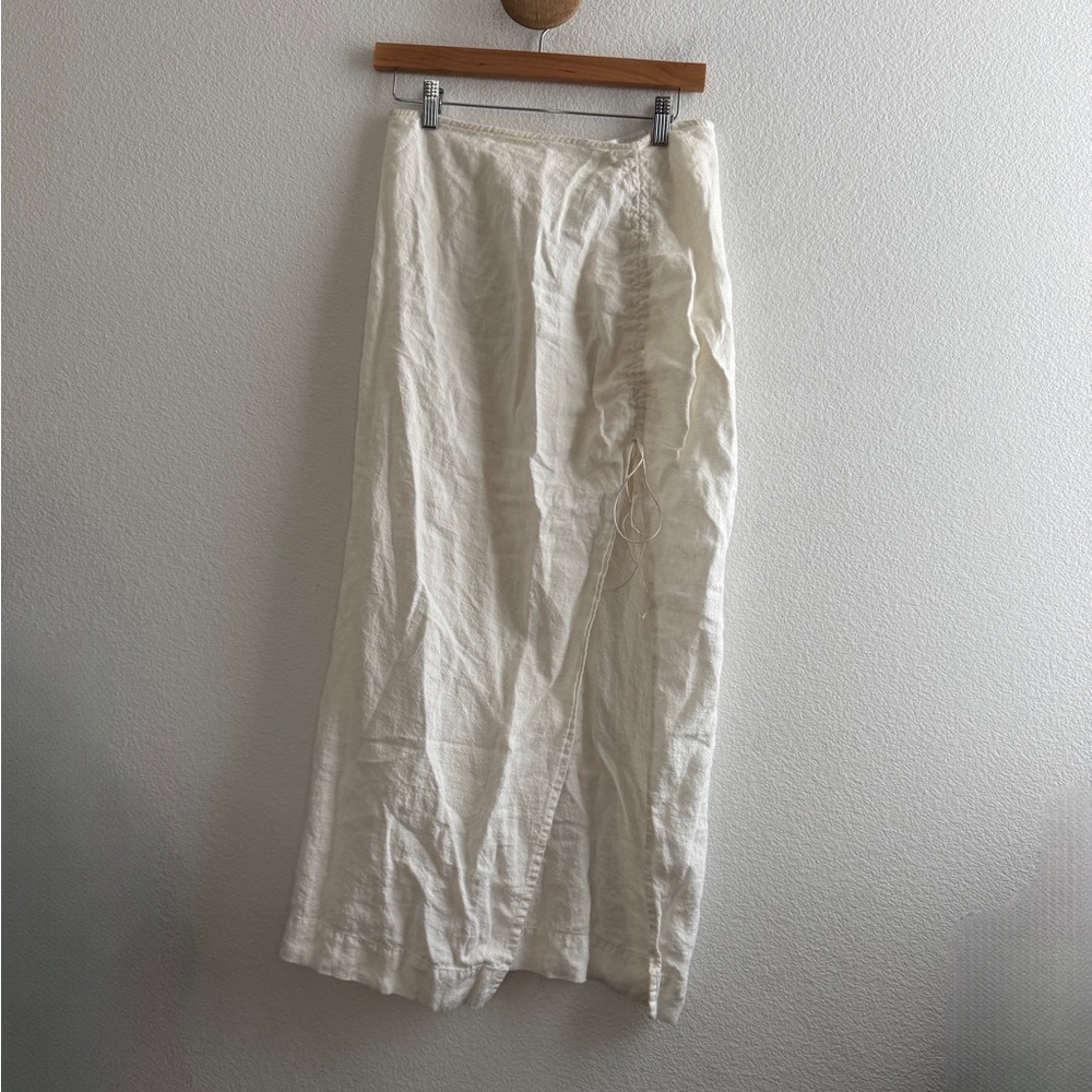 Natalie Rolt Bellini Linen Skirt White Maxi Cover Up Resort